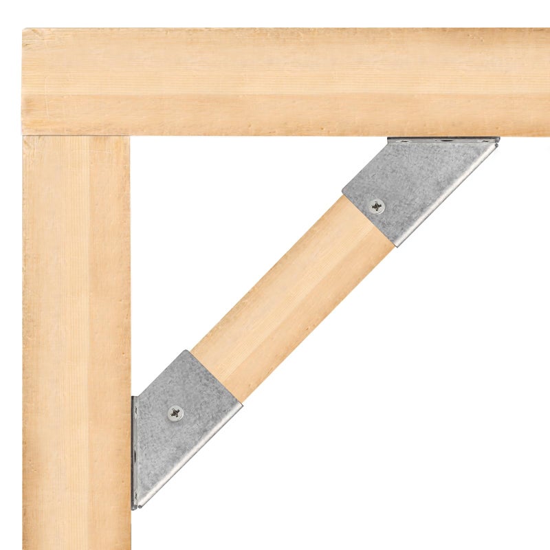 GBGS 10 Pack 45-Degree Post and Beam Knee Bracket for 2x4 Post,Inner Width:1-1/2"",14 Gauge(2mm Thick ) 45Angle Pergola Support Bracket - Image 3